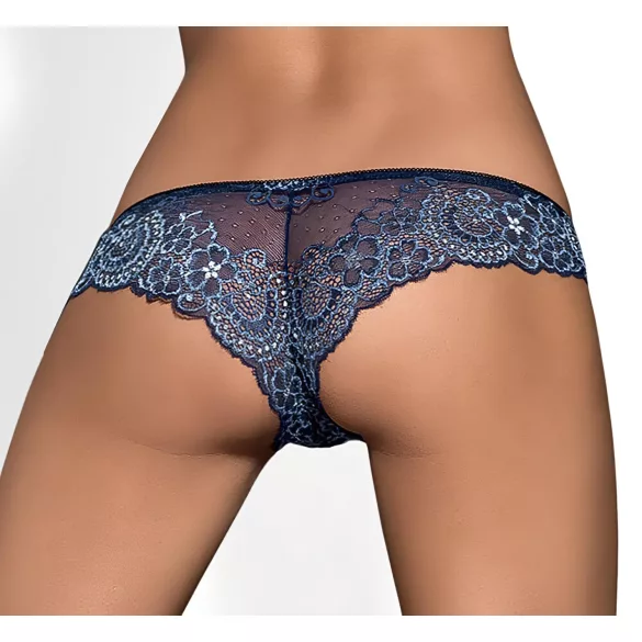 Obsessive - slip donna ricamato con fiocco - blu - L/XL