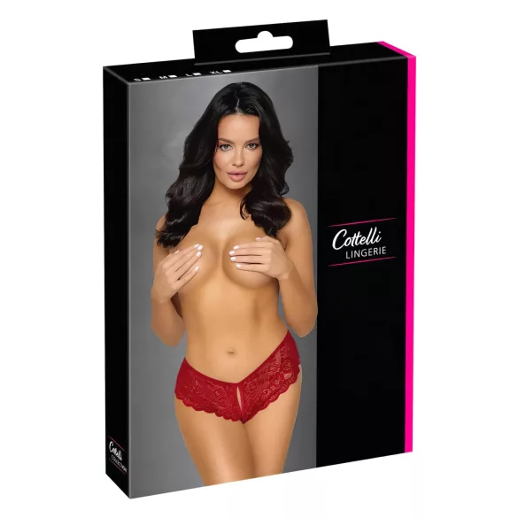 Cottelli - slip aperto in pizzo - rosso - XL