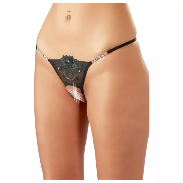 Cottelli - tanga aperta - decorazione floreale brillante - M/L