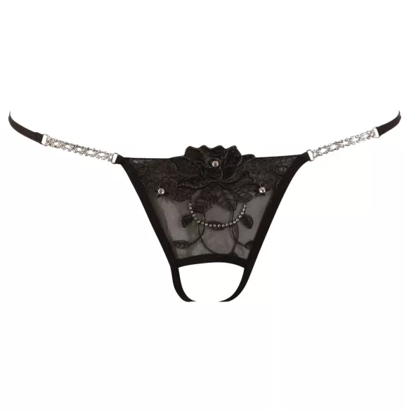 Cottelli - tanga aperta - decorazione floreale brillante - M/L
