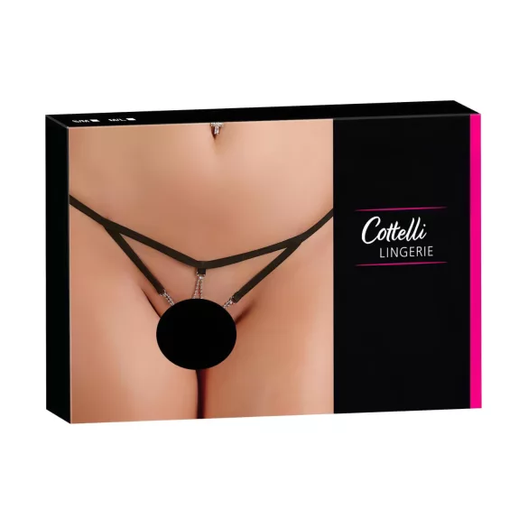 Cottelli - Perizoma donna aperto con strass - nero