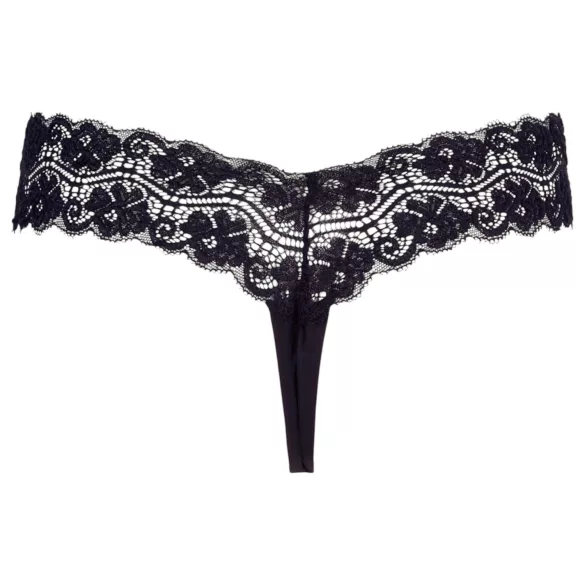 Cottelli - tanga pizzo con doppia perla - nero - M