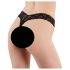 Cottelli - perizoma in pizzo nero con doppi perle - XL