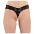 Cottelli - perizoma in pizzo nero con doppi perle - XL
