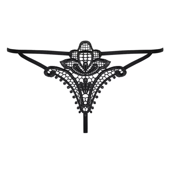 Obsessive - tanga donna floreale - nero - L/XL