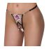 Cottelli - tanga di lusso ricamato con giglio (nero-bianco) - M/L