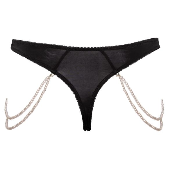 Cottelli - lusso, tanga ricamato con perle (nero) - M/L