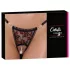 Cottelli - tanga di lusso con perle e rose - nero - M/L