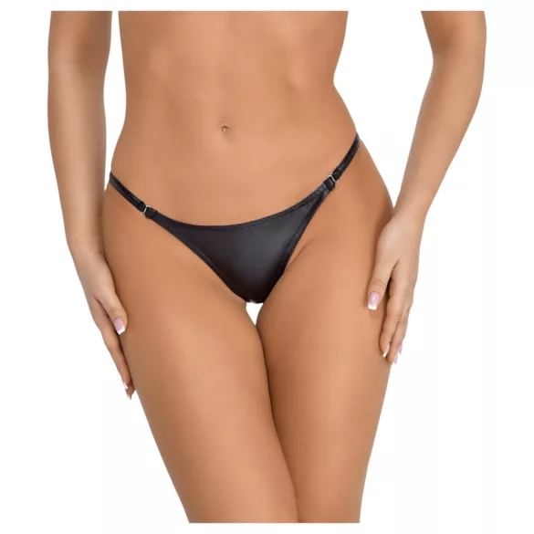 Noir - tanga effetto lucido - nero
