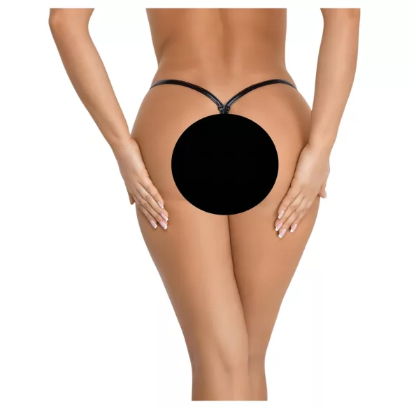 Noir - tanga effetto lucido - nero