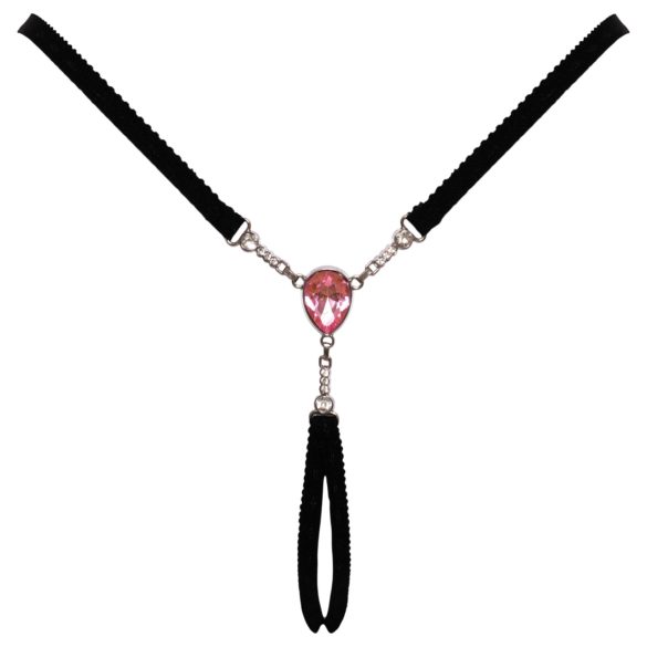 Cottelli - perizoma aperto con strass - nero (S-L)