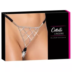   Cottelli - perizoma aperto con decorazione argento - nero (S-L)