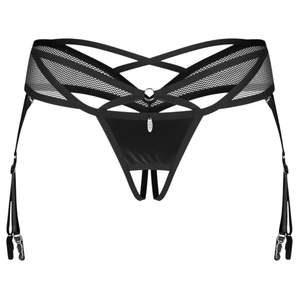 Obsessive Dominna - reggicalze con cinturini - nero - L/XL