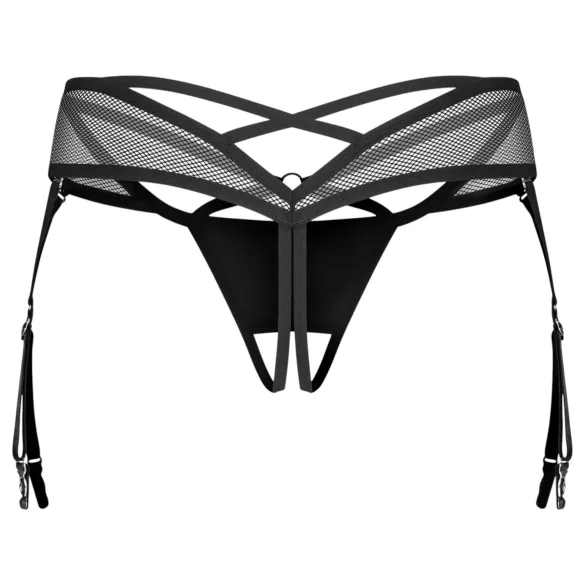 Obsessive Dominna - reggicalze con cinturini - nero - L/XL
