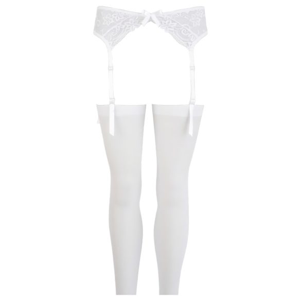 NO:XQSE - completo intimo con reggicalze in pizzo - bianco