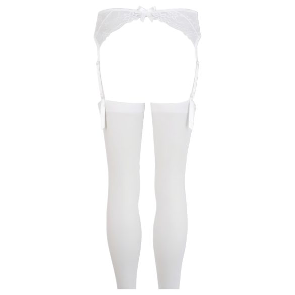 NO:XQSE - completo intimo con reggicalze in pizzo - bianco