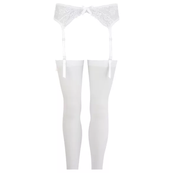 NO:XQSE - completo intimo con reggicalze in pizzo - bianco - M/L