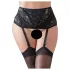 Cottelli Plus Size - reggicalze con pizzo e lacci - nero - 2XL