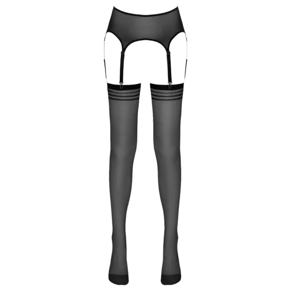 NO:XQSE - collant a righe con reggicalze - nero - L/XL