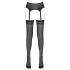 NO:XQSE - collant a righe con reggicalze - nero - L/XL