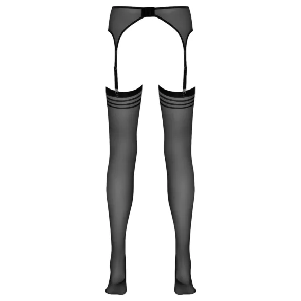 NO:XQSE - collant a righe con reggicalze - nero - L/XL