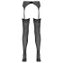 NO:XQSE - collant a righe con reggicalze - nero - L/XL