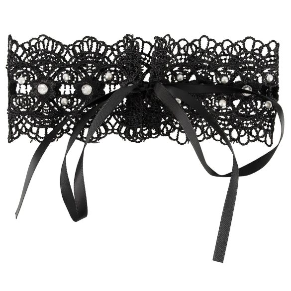 Cottelli - Collare in pizzo con perle e strass - nero