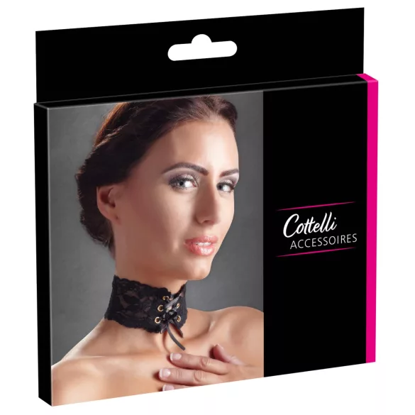 Cottelli - Ampio colletto di pizzo con lacci (nero)