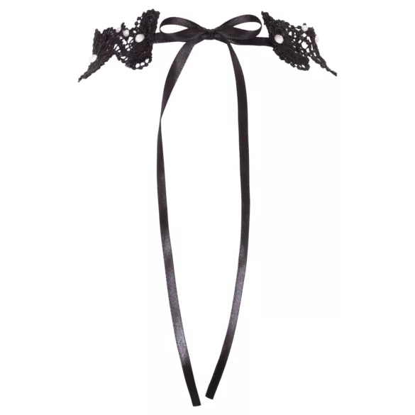 Cottelli - collarino pizzo con perle - nero