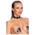 Cottelli - collarino pizzo con perle - nero