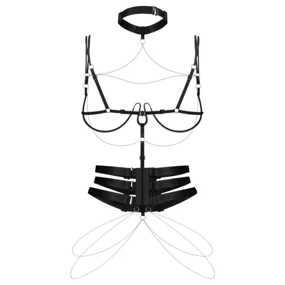 Obsessive - imbracatura con catene (nero)