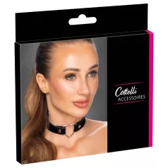 Cottelli - collar con cuore - ecopelle nera