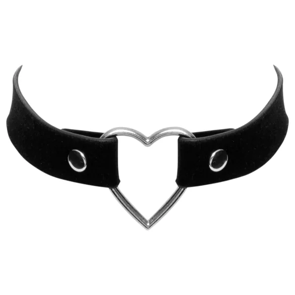 Cottelli - collar con cuore - ecopelle nera