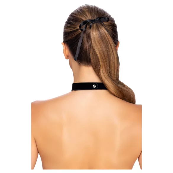 Cottelli - collar con cuore - ecopelle nera