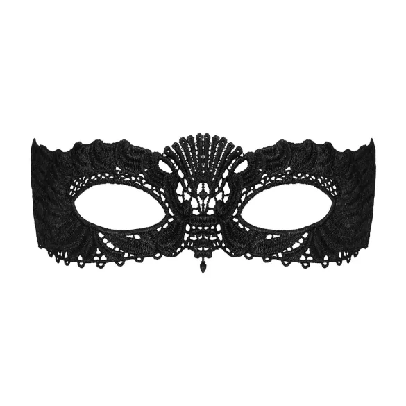 Obsessive - maschera veneziana ricamata - nero