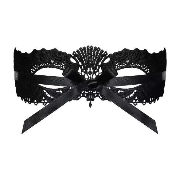 Obsessive - maschera veneziana ricamata - nero