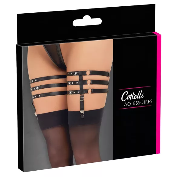 Cottelli - reggicalze effetto pelle - nero - L/XL