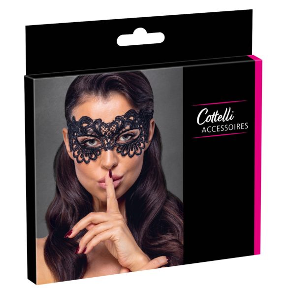 Cottelli - Maschera in Pizzo Ricamata Decorata (Nera)