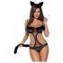 Obsessive Gepardina - Completo costume da gattina (nero) - L/XL