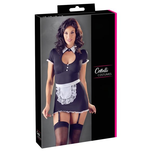 Cottelli - completo cameriera con reggicalze (nero-bianco) - XL
