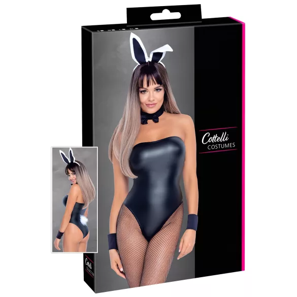 Cottelli - costume da coniglietta sexy lucido - 5 pezzi
