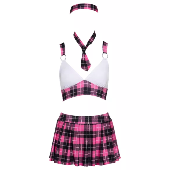 Cottelli - costume scolara a quadri rosa - set completo - M