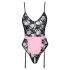 Cottelli - costume cameriera sexy trasparente - nero/rosa
