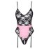 Cottelli - trasparente costume cameriera (nero-rosa) - M