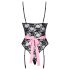 Cottelli - trasparente costume cameriera (nero-rosa) - M
