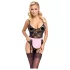 Cottelli - costume cameriera sexy trasparente - nero/rosa - L