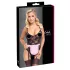 Cottelli - costume cameriera sexy trasparente - nero/rosa - L