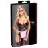 Cottelli - costume cameriera sexy trasparente - nero/rosa - L