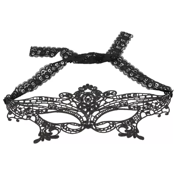 Cottelli - Maschera occhi ricamata effetto pizzo - nero