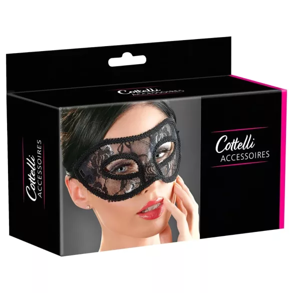 Cottelli - maschera occhi sagomata in pizzo - nero